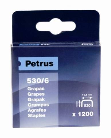 Foto de Grapas Petrus Clavadoras 530/6mm.Caja de 1200 unidades (400675)