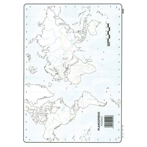 Foto de Mapa Mudo Din A4. Planisferio Político (630364)