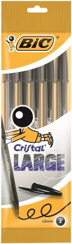 Foto de Bolígrafo Bic Cristal Largue. Bolsa de 5 unidades. Negro (888753)