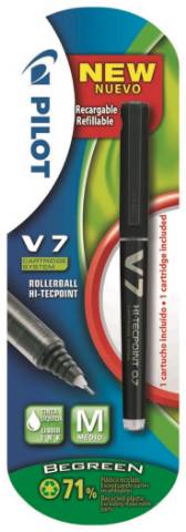 Foto de Rotulador Pilot V-7 Recargable. Blíster de 1 unidad en color Negro (120176)