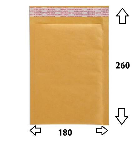 Foto de Bolsa Acolchada con Burbuja de aire en color Kraft Marrón. Paquete de 10 unidades 18 x 26 cm. Nº4 AK14 D/1 (001354)