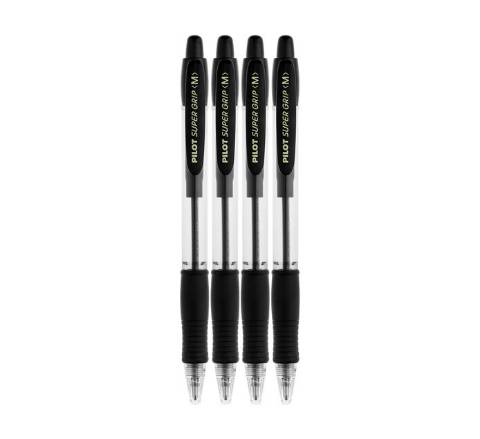 Foto de Bolígrafo Pilot Supergrip. Blister 4 unidades Negros (124810)