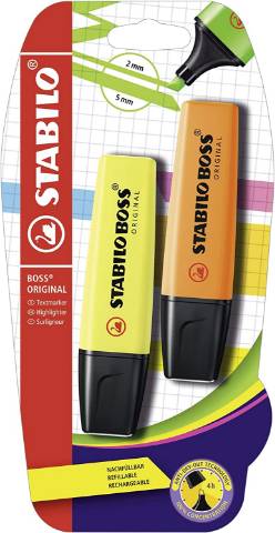 Foto de Rotulador Marcadores Fluorescentes Stabilo Boss. Blíster 2 surtidos (127190)
