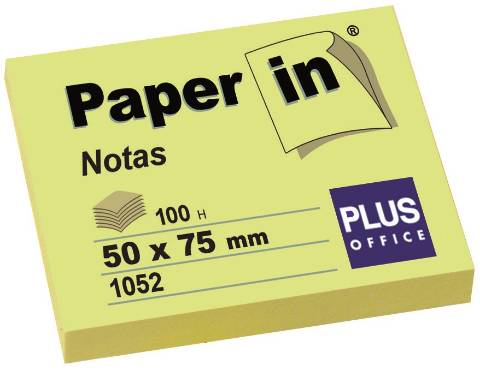 Foto de Bloc de Notas Adhesivas. Paper in 50x75. 100 Hojas Amarillas (001628)