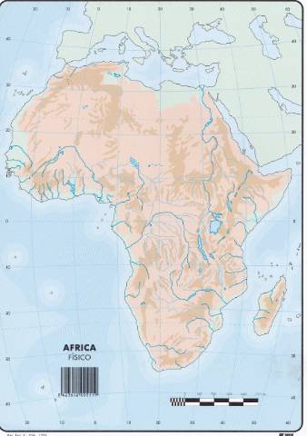 Foto de Mapa Mudo Din A4. África Físico (630359)