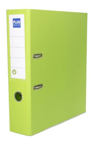 Foto de Archivador Palanca Forrado, Lomo Ancho, Formato Folio, Color Verde Lima. Marca Plus (180743)
