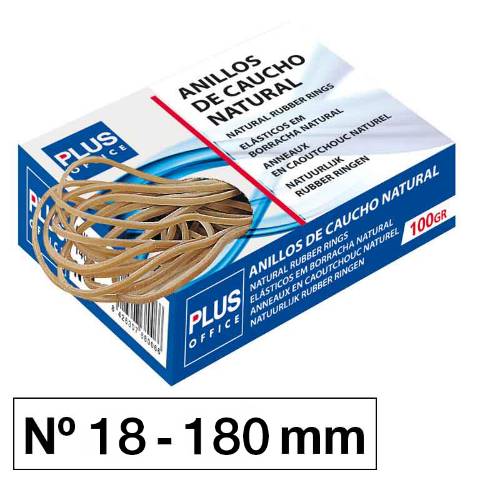 Foto de Gomas elásticas de caucho, Caja de 100 gr. Nº18 (040761)