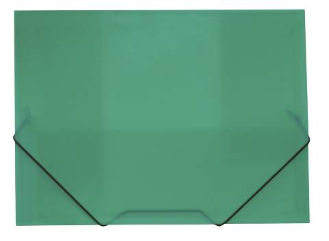 Foto de Carpeta de Polipropileno traslúcida rayada con Gomas, Formato Din A4, con Solapas. Plus Office Color Verde (180636)