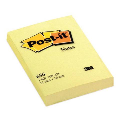 Foto de Bloc de Notas Adhesivas. Post-it 3M 51x76. 100 Hojas Amarillas (029764)
