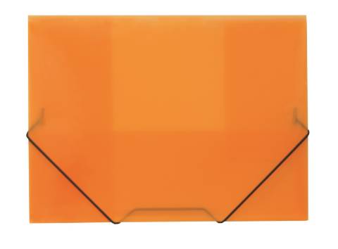Foto de Carpeta de Polipropileno traslúcida rayada con Gomas, Formato Din A4, con Solapas. Plus Office Color Naranja (180638)