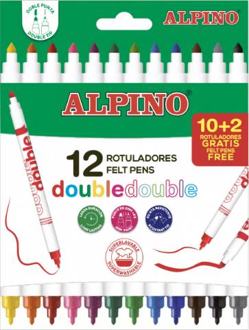 Foto de Rotulador Alpino Doble Punta 12colores (127460)