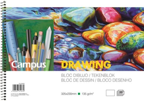 Ofiarea. Cuaderno, Bloc de Dibujo, Formato Din A4 con espiral, Hojas en  liso y con recuadro. Campus Drawing (600282)