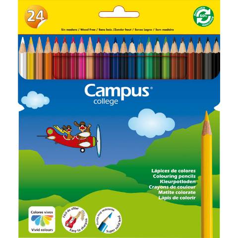 Foto de Lápices de colores Campus de Resina Estuche de 24 Colores (630717)