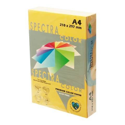 Foto de Papel de color en formato Din A4 de 80 gramos. Paquete de 500 unidades en color Amarillo Intenso. (001579)