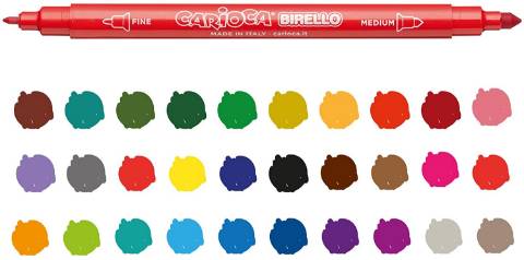 Foto de Rotulador Carioca Birello de Doble punta. 30 colores (124170)
