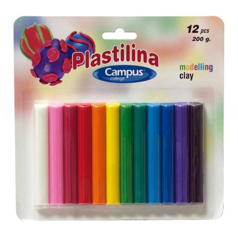 Foto de Plastilina Campus Barritas 200gr. Blister de 12 unidades (630715)