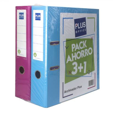 Foto de Pack 3+1 Archivador Palanca Forrado, Formato Din A4, Color Fashion. (125188)