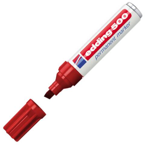 Foto de Rotulador Edding Nº 500. Blíster 1 en color Rojo (127198)