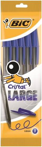 Foto de Bolígrafo Bic Cristal Largue. Bolsa de 5 unidades. Azul (888746)