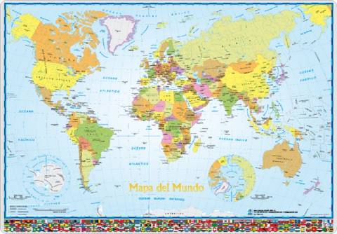 Foto de Vade de Sobremesa pvc 35 x 49 cm. Mapa del Mundo (121632)