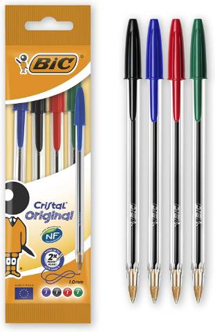 Foto de Bolígrafo Bic Cristal Original. Bolsa de 4 unidades surtidos (123047)