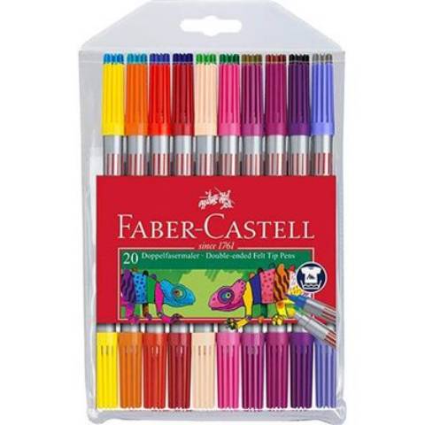 Foto de Rotulador Faber de Doble punta. Caja de 20 colores (124870)
