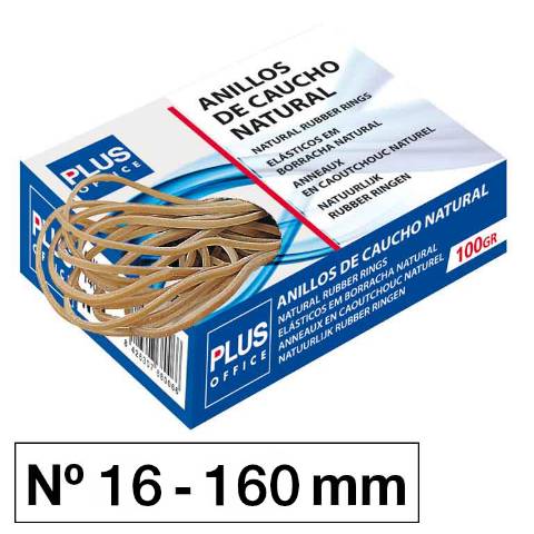 Foto de Gomas elásticas de caucho, Caja de 100 gr. Nº16 (040759)
