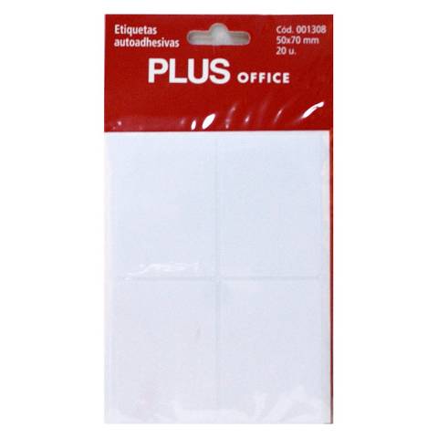 Foto de Etiquetas autoadhesivas 50 x 70mm. Plus Office, Sobre de 5 hojas. 20 unidades (001308)