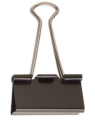 Foto de Pinza sujetapapeles abatible en negro 40mm. Caja de 12 unidades (040182)