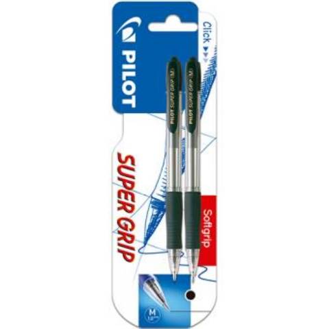Foto de Bolígrafo Pilot Supergrip. Blister 2 unidades Negro + Negro (124807)