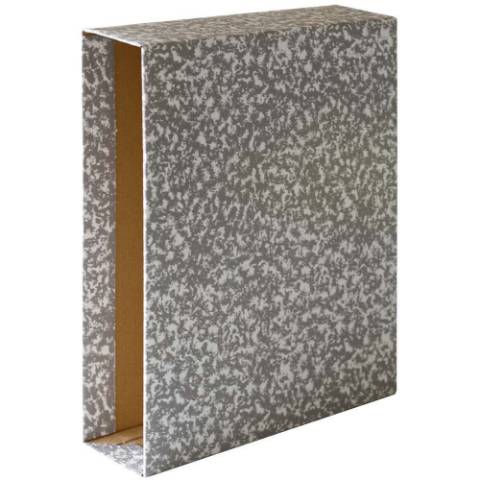 Foto de Caja Archivador Cartón, Formato Din A4, Color Gris  Jaspeado. Marca Plus (180087)