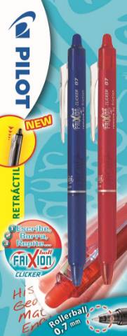 Foto de Bolígrafo Borrable Frixion Clicker. Blister 2 Azul + Rojo (121367)