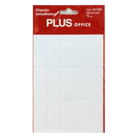 Foto de Etiquetas autoadhesivas 20 x 50mm. Plus Office, Sobre de 5 hojas. 75 unidades (001300)