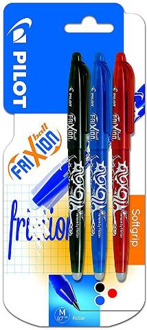 Foto de Bolígrafo Borrable Frixion Ball. Blister 4 Azul + Azul + Negro + Rojo (124819)
