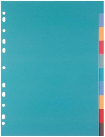 Foto de Separadores con 10 colores en polipropileno en formato Din A4. Opaco (180464)