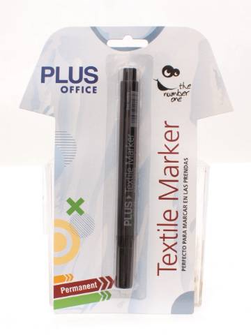 Foto de Rotulador marcador para Ropa/textil Plus office. Blíster de 1 en color negro (080870)