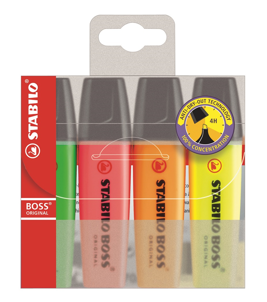 Ofiarea. Rotulador Marcadores Fluorescentes Stabilo Boss. Blíster 4  surtidos (119742)