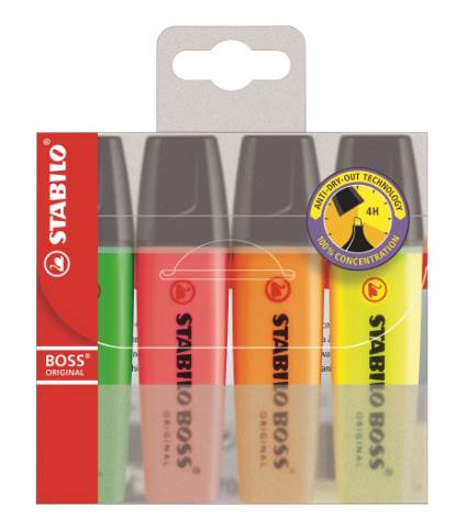 Foto de Rotulador Marcadores Fluorescentes Stabilo Boss. Blíster 4 surtidos (119742)