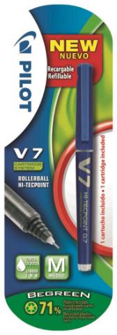 Foto de Rotulador Pilot V-7 Recargable. Blíster de 1 unidad en color Azul (120175)
