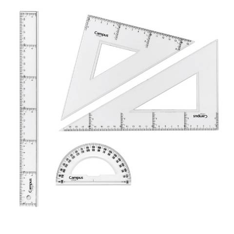 Foto de Juego de Reglas de 25 cm. Campus carterilla verde con 4 piezas (600381)