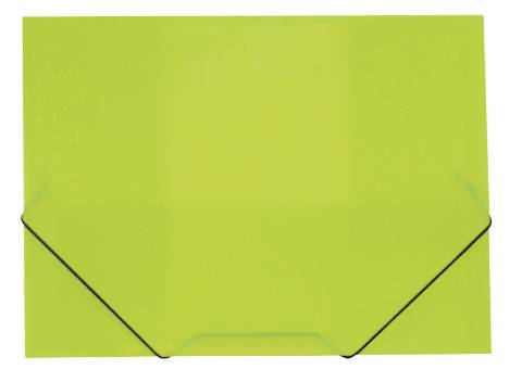 Foto de Carpeta de Polipropileno traslúcida rayada con Gomas, Formato Din A4, con Solapas. Plus Office Color Verde claro (180637)