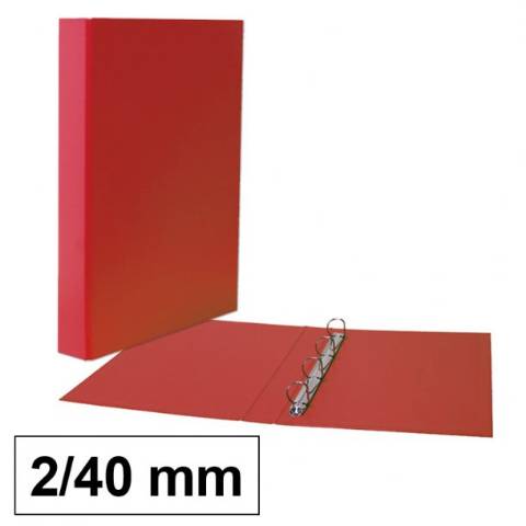 Foto de Carpeta en cartón forrado en polipropileno, 2 Anillas de 40mm, Formato Din A4, Plus Office. Rojo (180781)