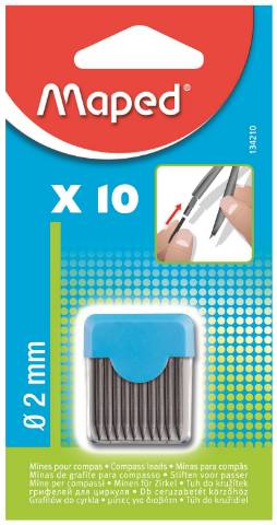 Foto de Minas para Compás 2,0mm Maped Blíster de 10 minas (134210)