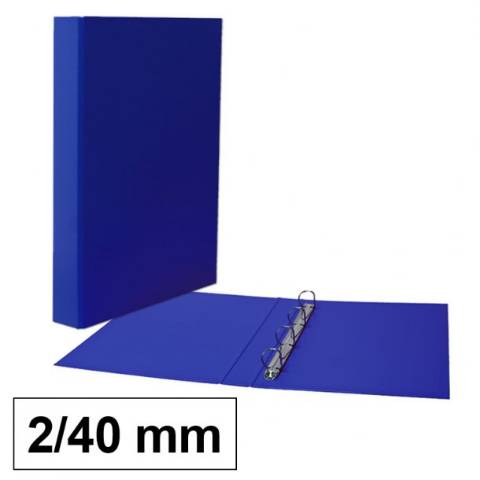 Foto de Carpeta en cartón forrado en polipropileno, 2 Anillas de 40mm, Formato Din A4, Plus Office. Azul (180783)