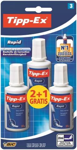 Foto de Corrector Líquido en Bote Tipp-Ex Rapid. Blister 2+1 unidad (887167)