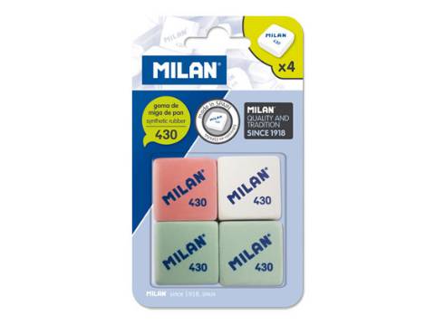 Foto de Gomas de Borrar Milan. Blister de 4x430 (119361)