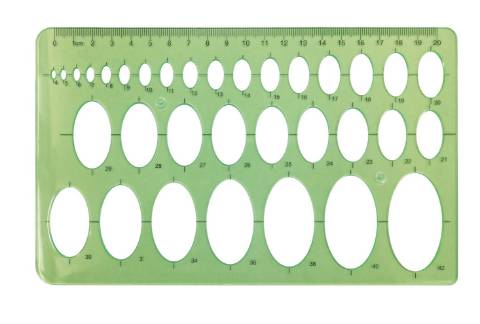 Foto de Plantilla de Plástico de Elipses de diferentes Tamaños. Para Uso Escolar. (600055)