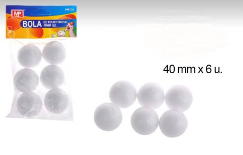 Foto de Bolas de poliestireno 40mm. Bolsa de 6 Unidades (601312)