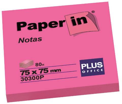 Foto de Bloc de Notas Adhesivas. Paper in 75x75. 80 Hojas Neón Rosa (001210)