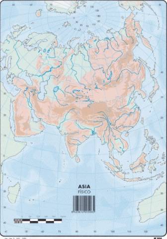 Foto de Mapa Mudo Din A4. Asia Físico (630361)